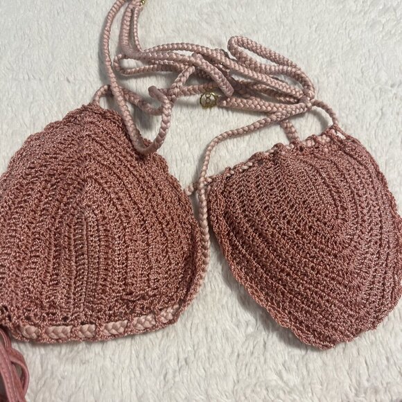 DOB Bacha Coral Bikini Peach Pink Rose Coral Size Large - Picture 2 of 7